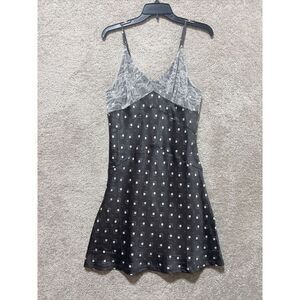 Nanette Lapore Floral Lace Dark Gray Geometric Sleeveless Slip Dress Size XL